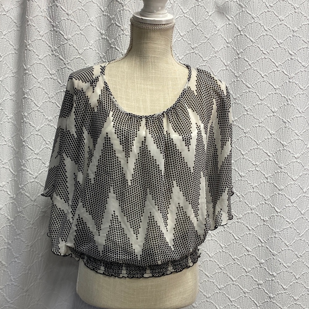 by & by size medium Black and White Polka Dot chevron Top sheet‎ built in tank